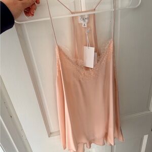 Cami NYC Lotus Silk Cami with Lace Trim